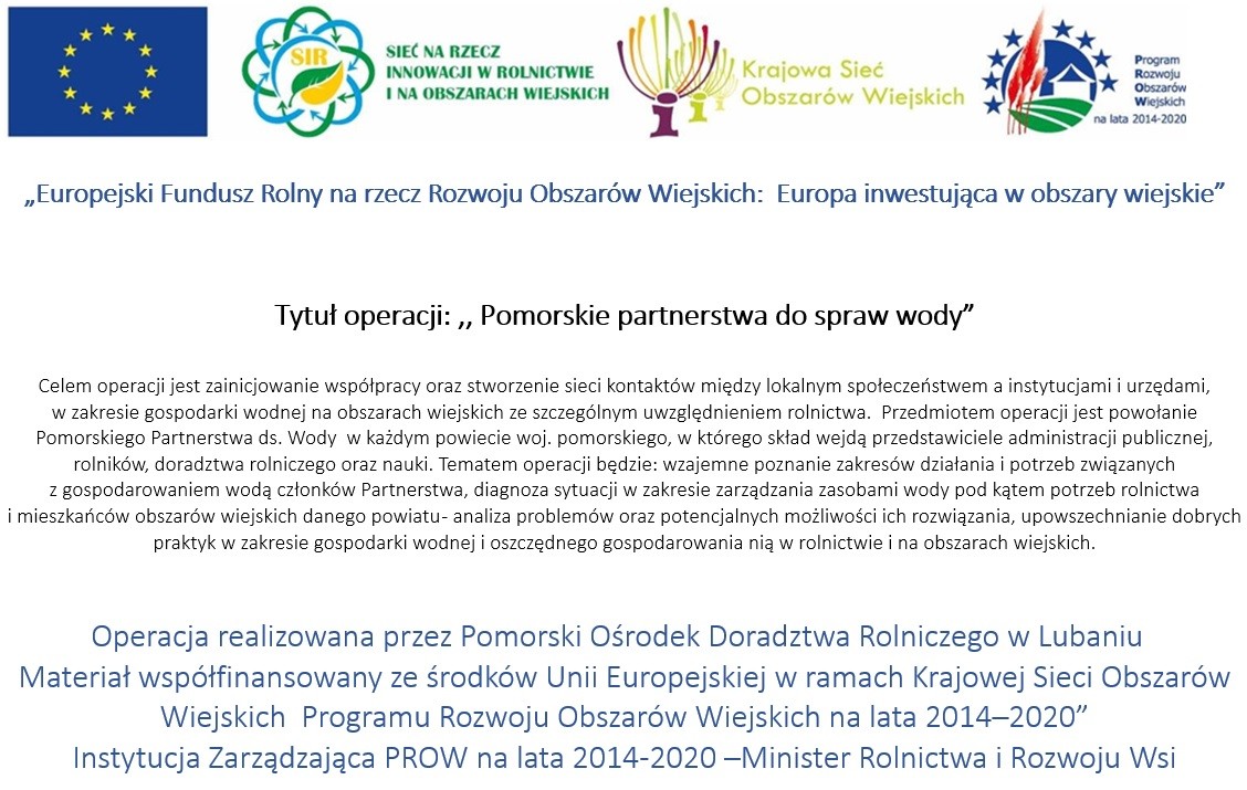 Pomorskie partnerstwa do spraw wody - plakat