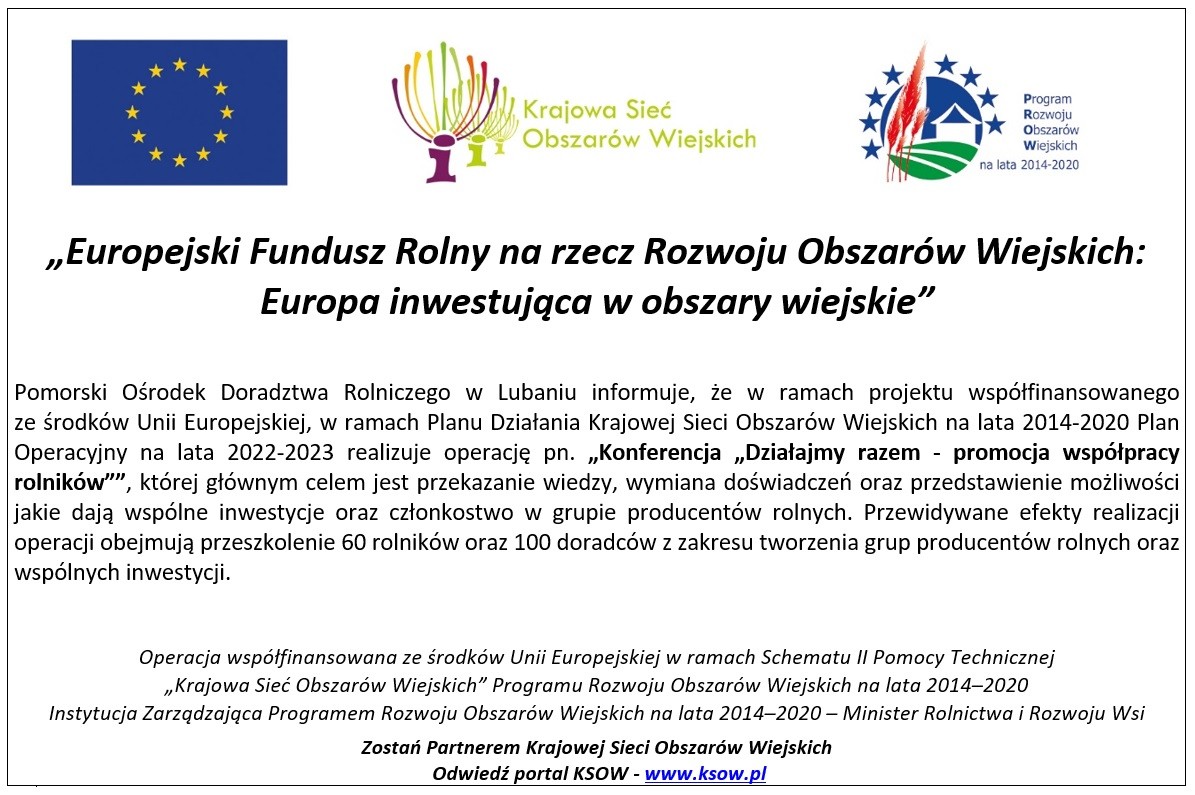Projekt KSOW - Działajmy razem - promocja współpracy rolników