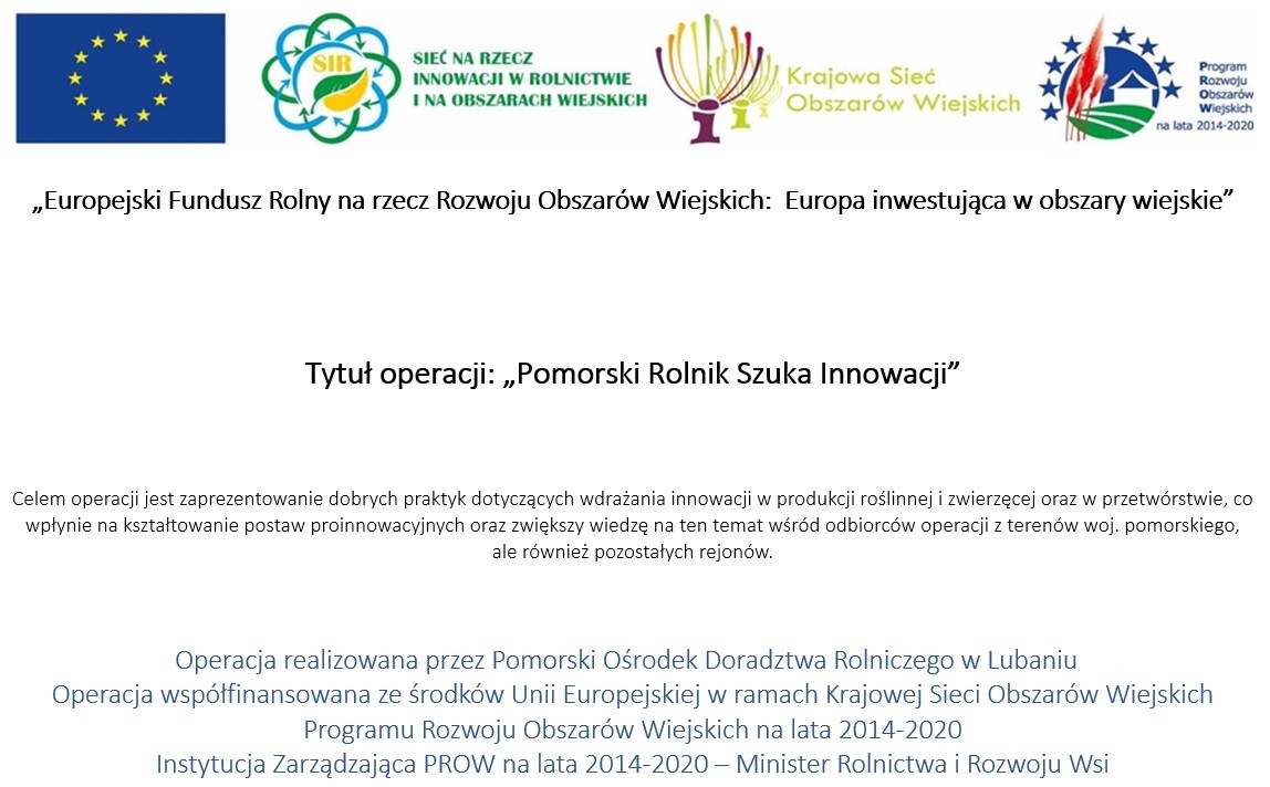 Projekty KSOW - Pomorski Rolnik Szuka Innowacji