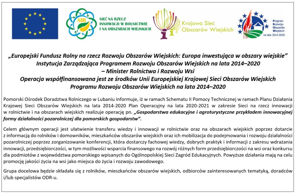 SIR-Gospodarstwa edukacyjne i agroturystyczne przykładem innowacyjnej ..