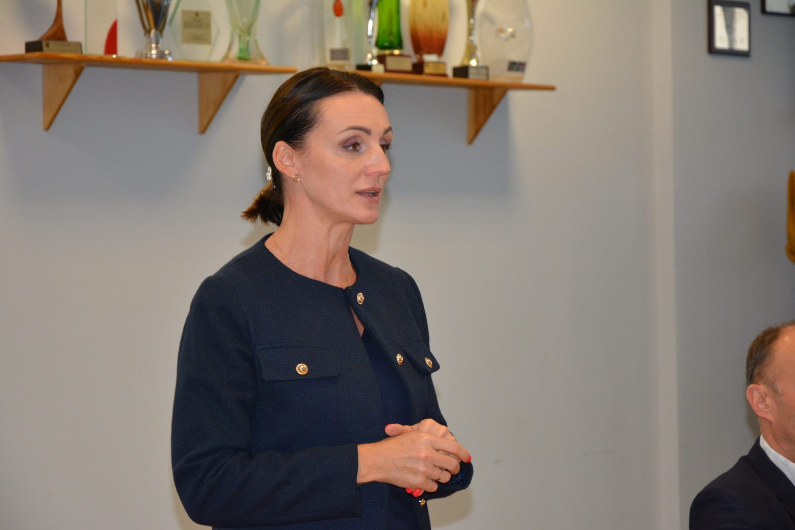 Wojewoda Pomorska, Beata Rutkiewicz podczas spotkania z pracownikami PODR w Lubaniu.