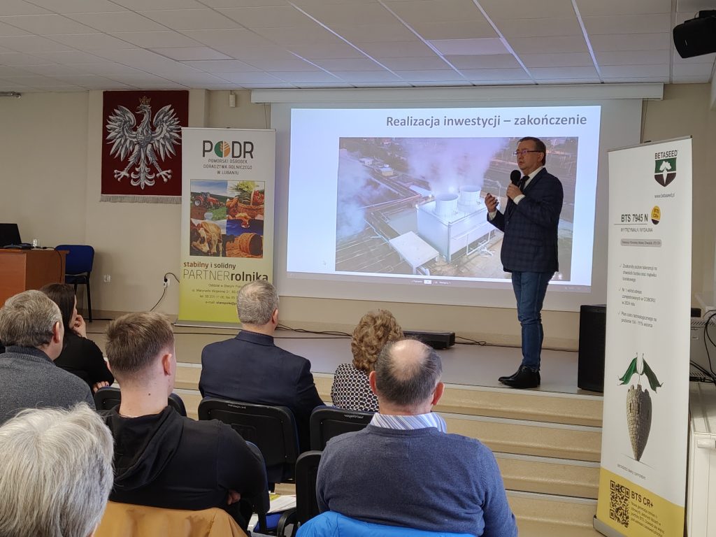 Krzysztof Zieliński Dyrektor Techniczny Oddział Cukrownia Malbork podczas wykładu